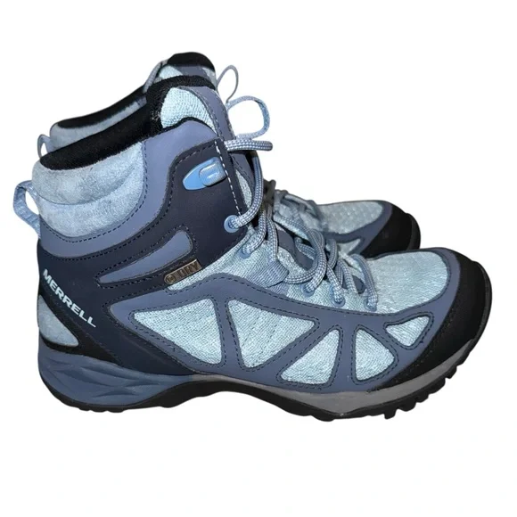 Merrell Siren Sport Q2 Mid Waterproof Boots Women’s 7 Slate Blue Hiking Trail - Picture 1 of 11